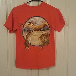 Boys Orange Guy Harvey Shirt with Alligator